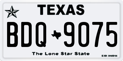 TX license plate BDQ9075