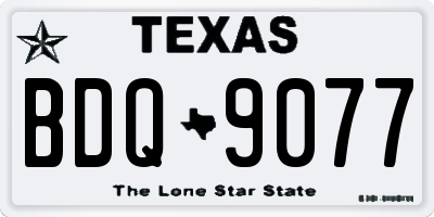TX license plate BDQ9077