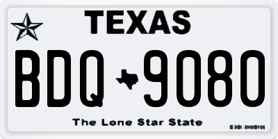 TX license plate BDQ9080