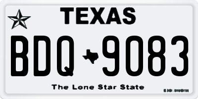 TX license plate BDQ9083