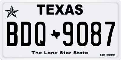 TX license plate BDQ9087