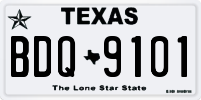 TX license plate BDQ9101