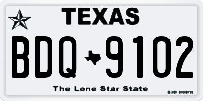 TX license plate BDQ9102