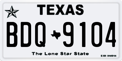 TX license plate BDQ9104