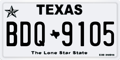 TX license plate BDQ9105