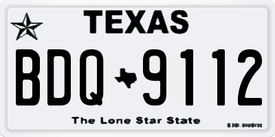 TX license plate BDQ9112