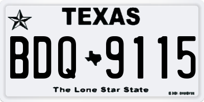 TX license plate BDQ9115