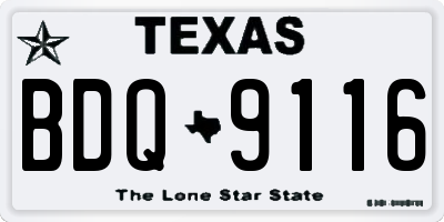 TX license plate BDQ9116