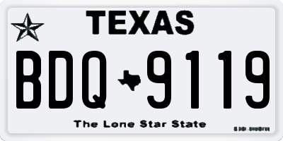 TX license plate BDQ9119