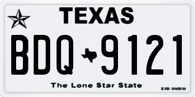 TX license plate BDQ9121
