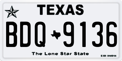 TX license plate BDQ9136