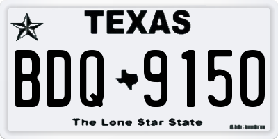 TX license plate BDQ9150