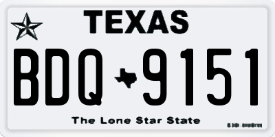 TX license plate BDQ9151