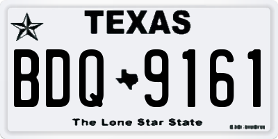 TX license plate BDQ9161