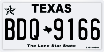 TX license plate BDQ9166
