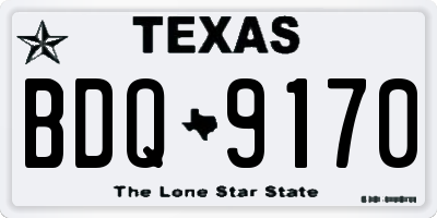TX license plate BDQ9170