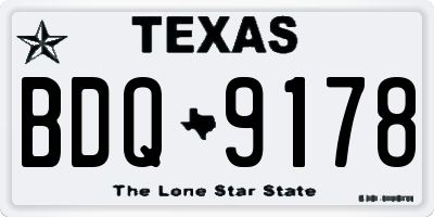 TX license plate BDQ9178