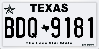 TX license plate BDQ9181