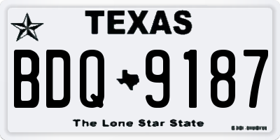 TX license plate BDQ9187