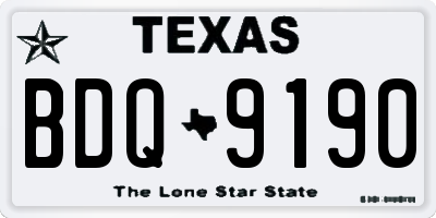 TX license plate BDQ9190