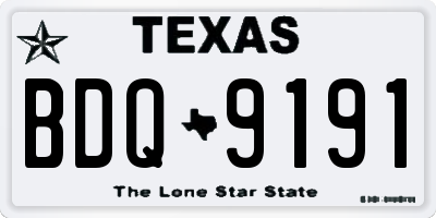 TX license plate BDQ9191