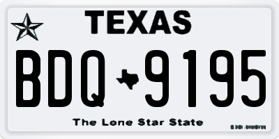 TX license plate BDQ9195