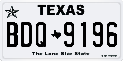 TX license plate BDQ9196