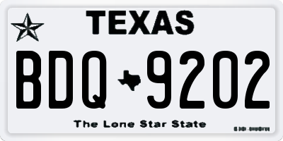 TX license plate BDQ9202