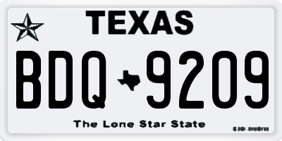 TX license plate BDQ9209