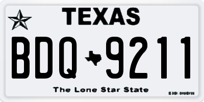 TX license plate BDQ9211