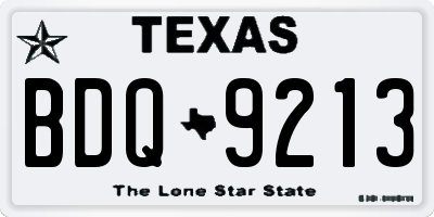 TX license plate BDQ9213