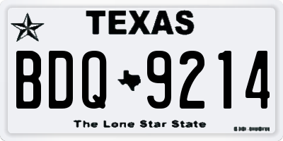 TX license plate BDQ9214