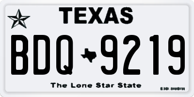 TX license plate BDQ9219