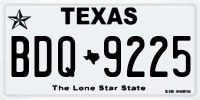 TX license plate BDQ9225