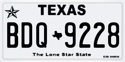 TX license plate BDQ9228