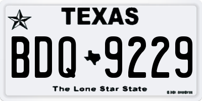 TX license plate BDQ9229
