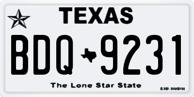 TX license plate BDQ9231