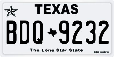 TX license plate BDQ9232