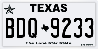 TX license plate BDQ9233