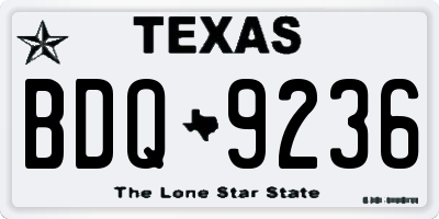 TX license plate BDQ9236