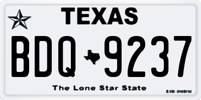TX license plate BDQ9237
