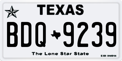 TX license plate BDQ9239
