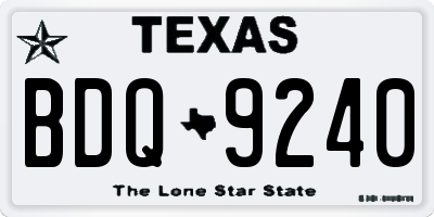 TX license plate BDQ9240