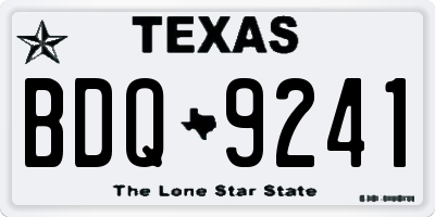 TX license plate BDQ9241