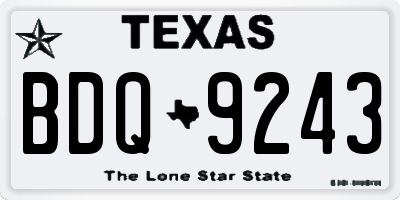 TX license plate BDQ9243