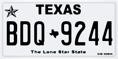 TX license plate BDQ9244