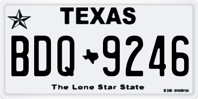 TX license plate BDQ9246