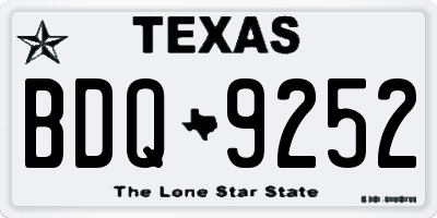 TX license plate BDQ9252