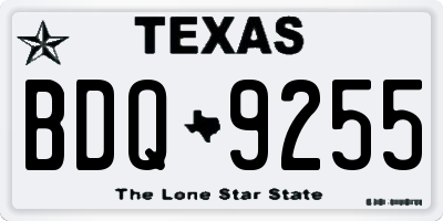TX license plate BDQ9255
