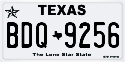 TX license plate BDQ9256